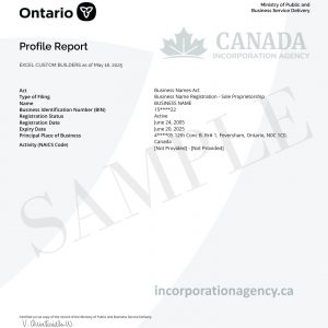 ontario-corporate profile report